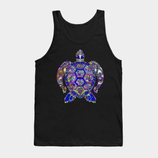 Turtle Sea Turtles Lotus Colorful Flower Design face masks, Phone Cases, Apparel & Gifts Tank Top